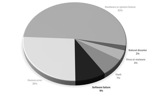 Causes of lost data pie chart.